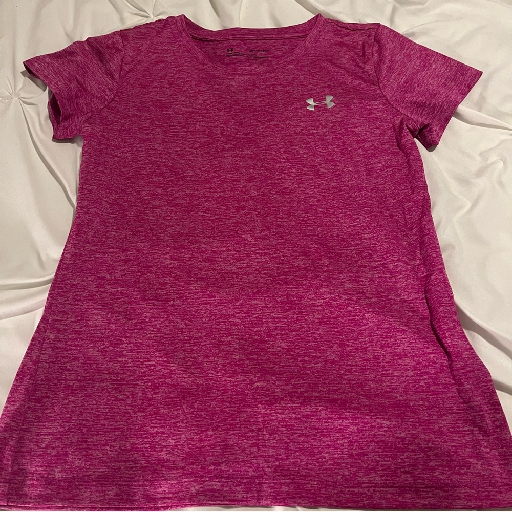 Women’s UA Under Armor Tech Crewneck Tee XS Pink - Picture 2 of 5